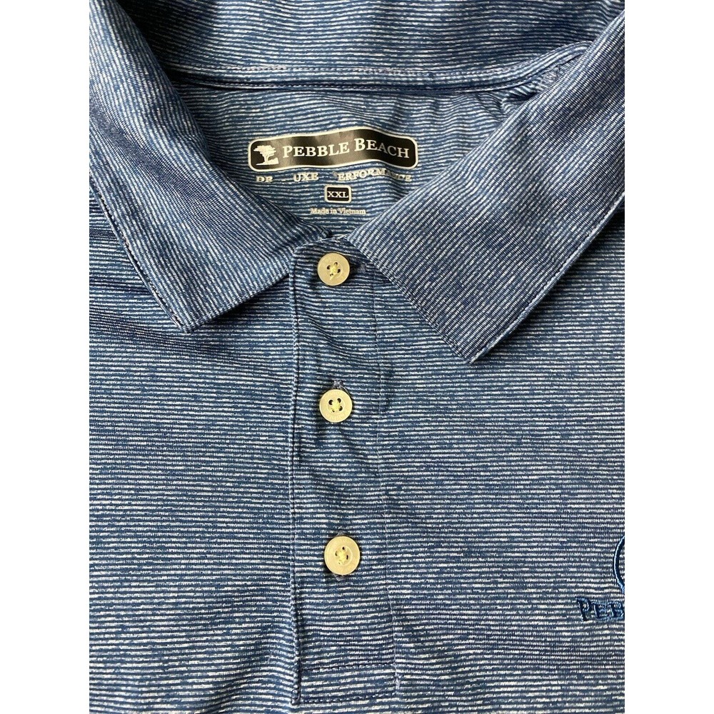 Pebble Beach Golf Course Polo Shirt Mens XXLarge Blue Golf Active Embroidery - Picture 4 of 10
